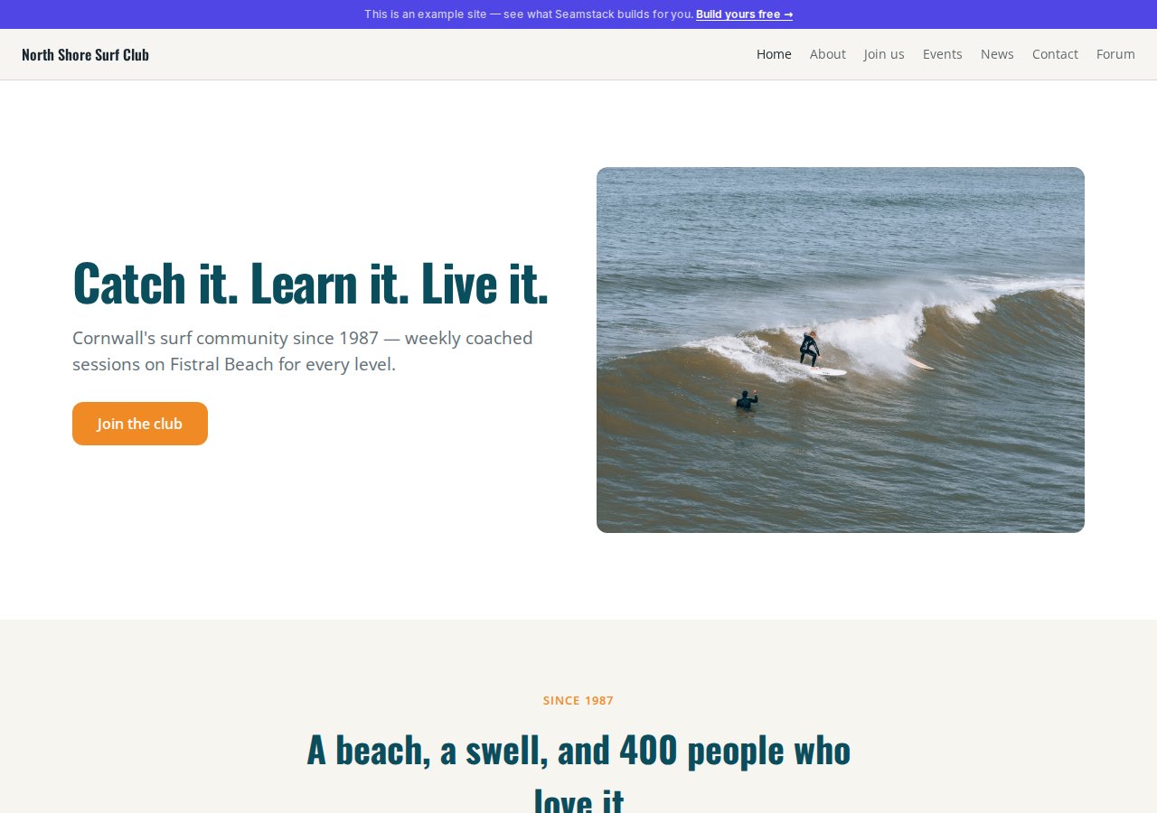 North Shore Surf Club — built with Natterio